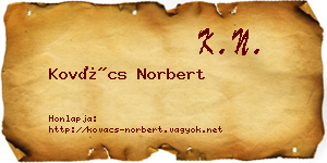 Kovács Norbert névjegykártya