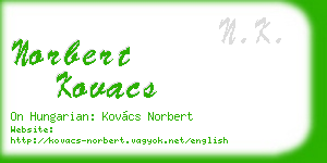 norbert kovacs business card
